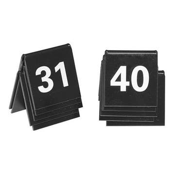Tafelnummer | 31 t/m 40 | Kunststof | Zwart | 2-zijdig |, Verzenden, Nieuw in verpakking