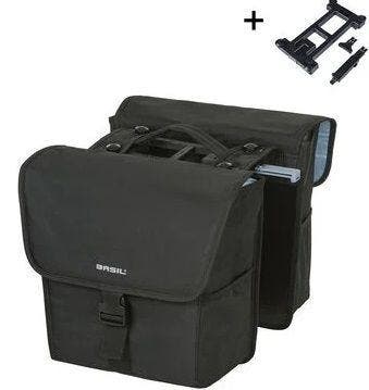 Dubbele fietstas Basil Go Double MIK - 32 Liter - Solid Blac, Verzenden, Nieuw