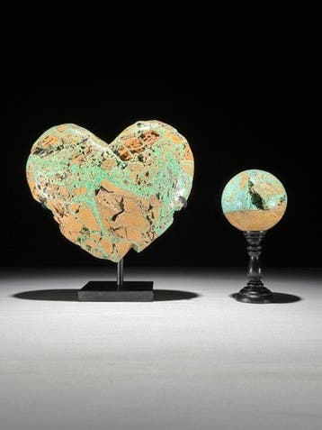 GEEN RESERVEPRIJS - Prachtig paar groene smithsoniet