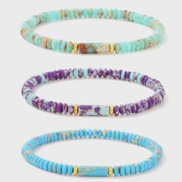 Natuurstenen Kralen Armbanden - Picasso Jasper & Zee Sedimen, Verzenden, Nieuw
