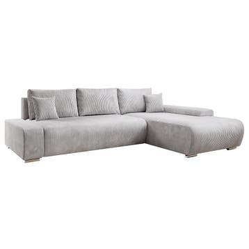 Sofa Iseo - Rechts - Met slaapfunctie - Lichtgrijs, Huis en Inrichting, Verzenden, Nieuw
