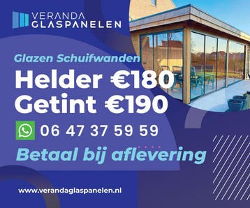 Veranda Glaspanelen - Glazen Schuifwanden Leveren-Monteren!!, Verzenden, Nieuw, Veranda