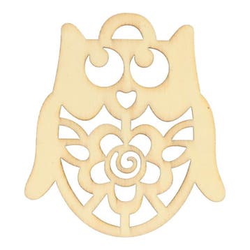 Houten ornament uil 6cm, Verzenden, Nieuw