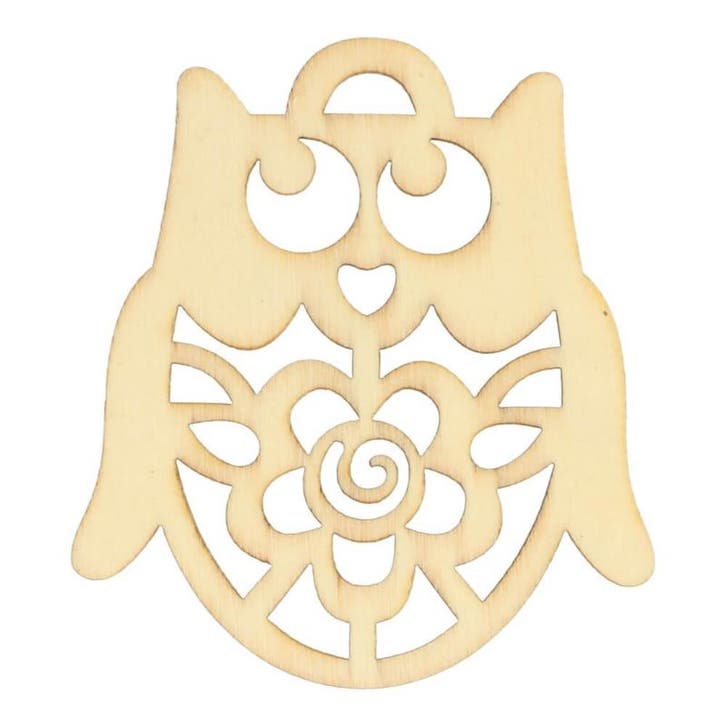 Houten ornament uil 6cm, Hobby en Vrije tijd, Breien en Haken, Nieuw, Verzenden