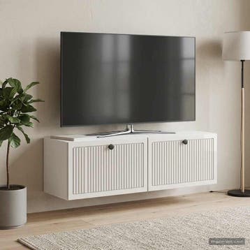 vidaXL Wandbeugel TV-kast Hoogglans Wit 98 x 31 x 30 cm, Huis en Inrichting, Kasten | Televisiemeubels, Minder dan 50 cm, Verzenden