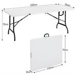 Buffettafel Tuintafel Wit Kunststof 220x70x72cm Opvouwbaar, Verzenden, Nieuw