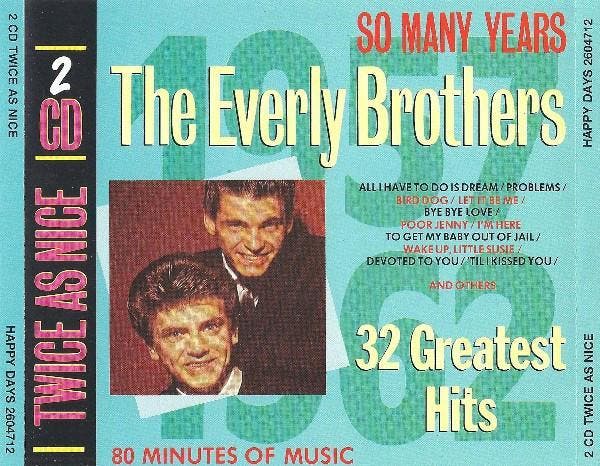 cd - The Everly Brothers - 32 Greatest Hits / So Many Years, Cd's en Dvd's, Cd's | Overige Cd's, Zo goed als nieuw, Verzenden