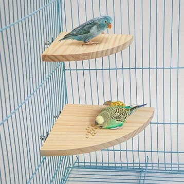 Houten Vogel Speelplatform & Zitstok voor Kooi - Geschikt vo