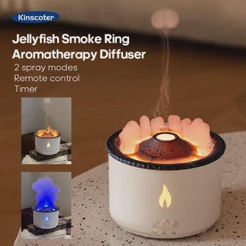 Vulkaanas Aroma Diffuser met Vlam & Kwallen Rookeffect - Luc, Witgoed en Apparatuur, Verzenden, Nieuw