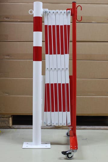 Paal met harmonicahek - Wit & Rood - Binnen & Buiten - 70 -, Verzenden