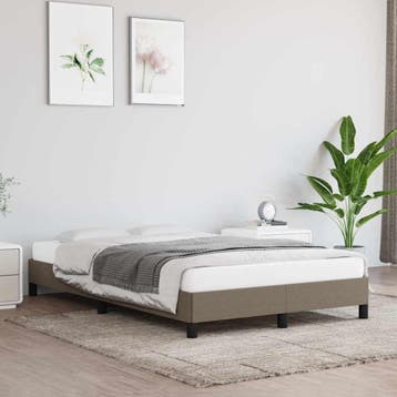 vidaXL Bedframe zonder matras 120x200 cm stof taupe, Verzenden, Nieuw, Twijfelaar, 120 cm