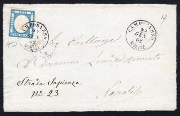 Italiaanse oude staten - Napels 1861 - 2 Grana azzurro, Gestempeld