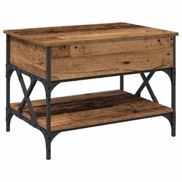 Bureau Salontafel 70x50cm - Bewerkt Hout - Laatste Stuk!, 50 tot 100 cm, Zo goed als nieuw, Metaal, Industrieel