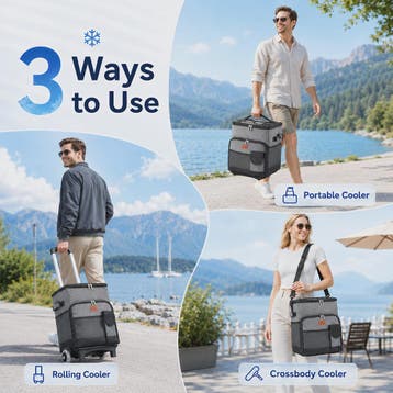 50L Large Cool Bag Box on Wheels, Leakproof Insulated Cooler, Verzenden, Nieuw