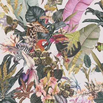 Profhome 381763-GU Dieren patroon behang jungle mat crème, Verzenden
