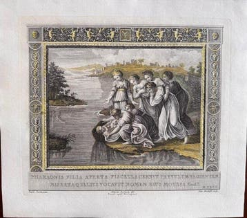 Alessandro Mochetti (1760–1812) - Moses brought to safety by, Antiek en Kunst