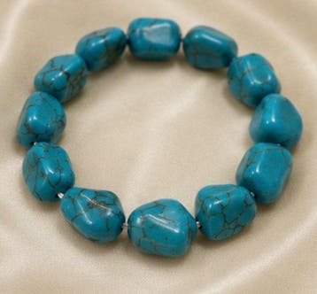 Fijne Amerikaanse turquoise nugget kraal armband, 40 g -