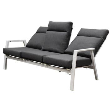 Vegas 3-zitsbank verstelbaar aluminium wit, Tuin en Terras, Ophalen of Verzenden, Nieuw
