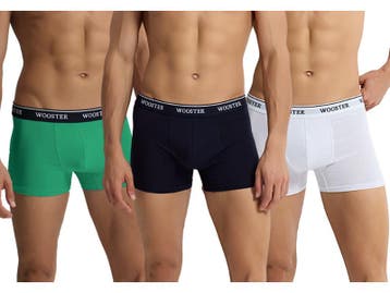 3-Pack WOOSTER® Heren Boxershorts - Zwart-Wit-Groen, Verzenden