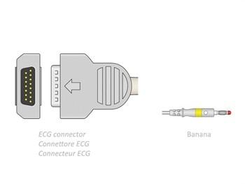ECG kabel 2.2 m - banana stekkers - compatible met GE, Verzenden, Nieuw