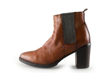 MJUS Enkellaarzen in maat 37 Cognac, Kleding | Dames, Schoenen, Overige kleuren, Verzenden, Lage of Enkellaarzen, Zo goed als nieuw