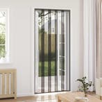 vidaXL Insect deurenscherm met gaaskleed Zwart polyester, Verzenden, Nieuw, Zwart