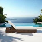 2 rotan ligstoelen met aluminium frame en tafel, inclusief b, Verzenden, Nieuw