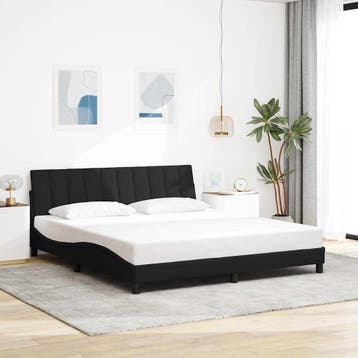 vidaXL Bedframe zonder matras Hanko stof zwart 180x200 cm, Eenpersoons, Verzenden, Zwart, Nieuw