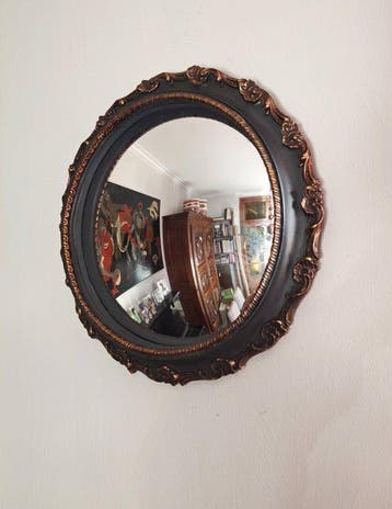 Wandspiegel- Witchs Eye / Butler - Glas - Vergulde bolle, Nieuw