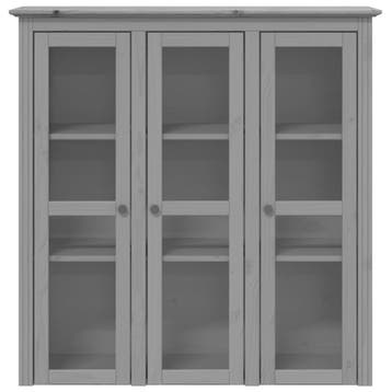 vidaXL Kast met glazen deuren BODO massief grenenhout grijs, Minder dan 50 cm, Verzenden, 100 tot 150 cm, Nieuw