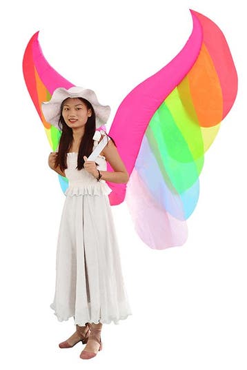 KIMU® Opblaas Kostuum Vleugels Regenboog Opblaasbaar Pak Vli, Ophalen of Verzenden, Nieuw, Carnaval, Kleding