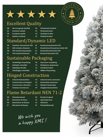 XMS-Trees Kunstkerstboom Fairbanks H150xØ76cm inclusief LED, Diversen, Ophalen of Verzenden, Nieuw