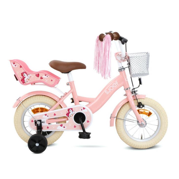 SJOEF Dolly Meisjesfiets 12 inch - 2-4 Jaar - Unicorn - Roze, Fietsen en Brommers, Fietsen | Kinderfietsjes, Minder dan 16 inch