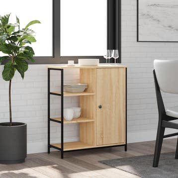 vidaXL Dressoir Sonoma Eiken 70x30x80 cm Bewerkt Hout, Verzenden, Nieuw, Overige houtsoorten, Minder dan 50 cm
