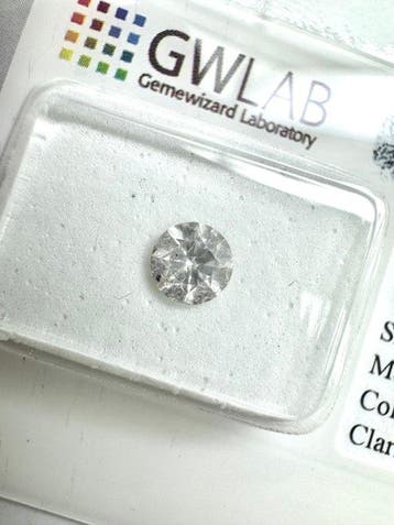 1 pcs Diamant (Natuurlijk) - 0.80 ct - Rond - F - SI3 -, Nieuw