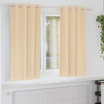 vidaXL Zwart-out Gordijnen met Ringen 2 st Crèmekleurig 175, Huis en Inrichting, Verzenden, Nieuw, Crème