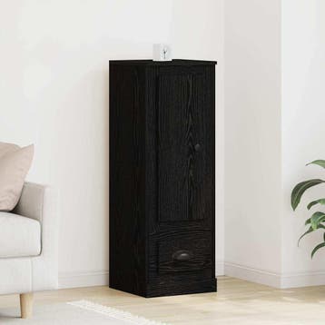 vidaXL Highboard Zwart Eiken 36 x 35.5 x 103.5 cm Bewerkt, Minder dan 50 cm, Verzenden, 100 tot 150 cm, Nieuw