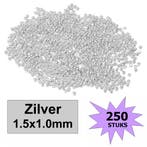 Fako Bijoux - Knijpkralen - Crimp Beads - Metaal - 1.5x1mm -, Verzenden, Nieuw