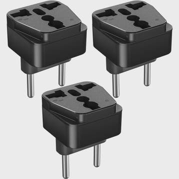 3-delige Universele Reisadapter: EU Plug Converter voor US,, Verzenden, Nieuw