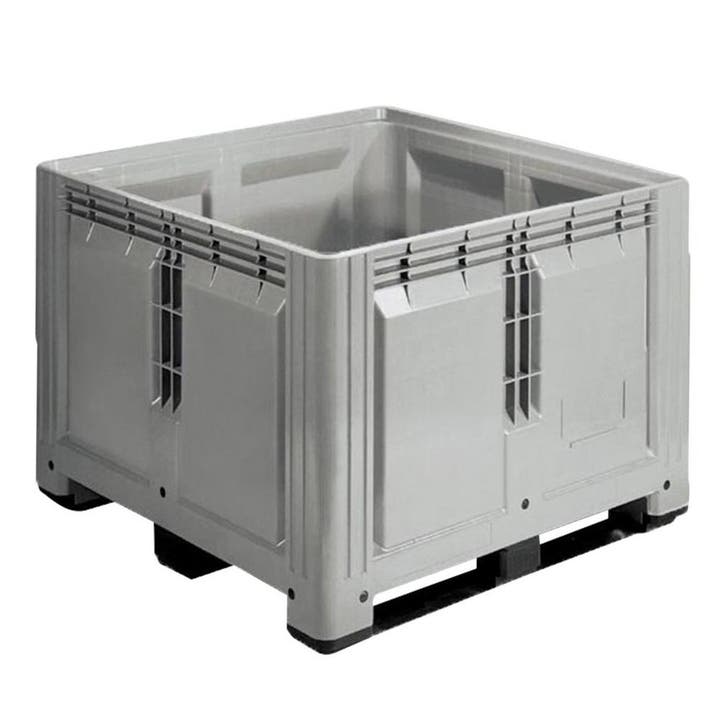 Kunststof Palletbox Grijs 1200 x 1200 x 870 mm 3 sleden -, Doe-het-zelf en Verbouw, Hout en Planken, Nieuw, Verzenden