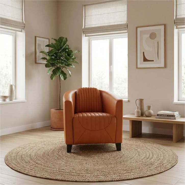 Leren fauteuil Press Special - Massif Amaretto (cognac) -, Huis en Inrichting, Fauteuils, 50 tot 75 cm, 75 tot 100 cm, Nieuw, Leer