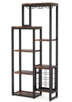 Vrijstaand 5-laags Wijnrek met Glazenhouder, Huis en Inrichting, Woonaccessoires | Wijnrekken, Verzenden, Nieuw