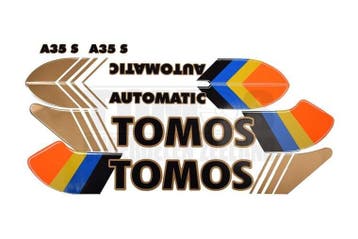 Tomos Stickerset standaard automatic goud / zwart / blauw..., Ophalen of Verzenden, Nieuw, Tomos