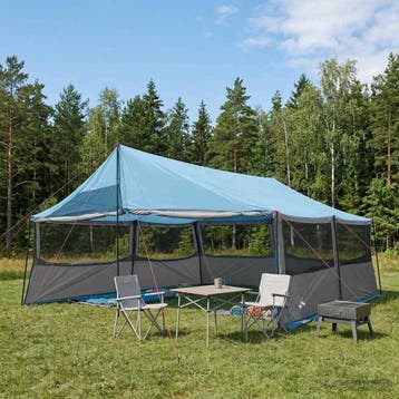 vidaXL Gezinstent Blauw 600 x 400 x 268 cm Polyester en, Verzenden, Nieuw, Tot en met 2