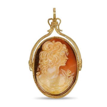 Hanger - 18 karaat Geel goud, Antiek cameo - UNIEK STUK -
