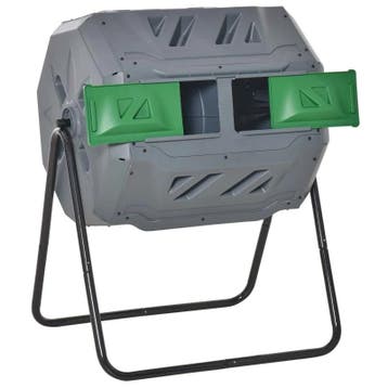 TRUUSK Roterende Compostbak met 2 Bakken - 160 Liter - Inclu, Tuin en Terras, Planten | Bomen, Verzenden