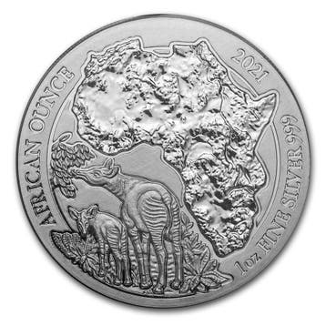 Rwanda / Ruanda African Okapi 1 oz 2021 (capsule), Verzenden, Overige landen, Losse munt, Zilver