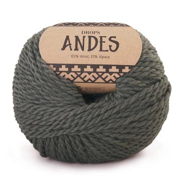 DROPS Andes Uni Colour - 7810 mosgroen - Wol Garen, Ophalen of Verzenden, Nieuw