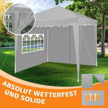 KESSER® Zijwand voor paviljoen - 3x3m - Grijs, Tuin en Terras, Partytenten, Verzenden, Zo goed als nieuw
