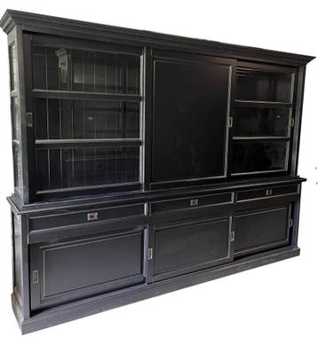 Buffetkast zwart - zwart Deurne 300cm dichte middendeur, Ophalen of Verzenden, Nieuw